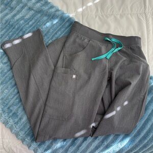 Figs Charcoal Joggers with Teal Drawstring